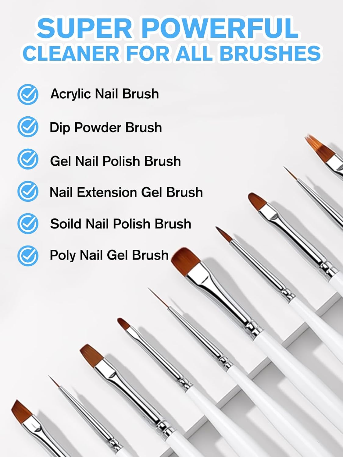 EBANKU 4OZ Nail Brush Cleaner, Nail Art Brushes Conditioner Quickly Clean Gel Nail Brush Clean Solution With Glass Cup and 100 Pcs Cleaning Pad for Nail Extension Gel-Velvo Beauty