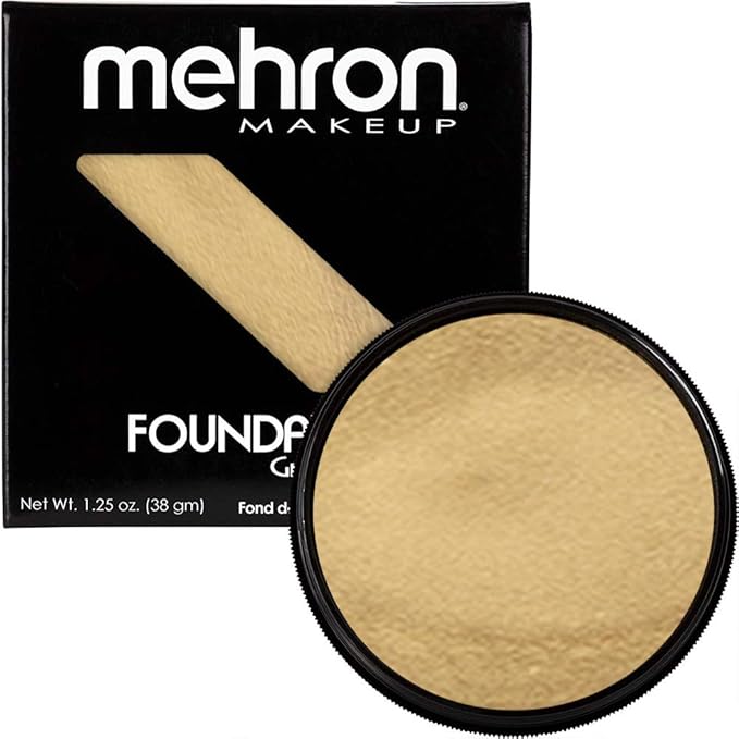 Mehron Makeup Foundation Greasepaint | Stage, Face Paint, Body Paint, Halloween Makeup 1.25 oz (38 g) (GOLD)-Velvo Beauty