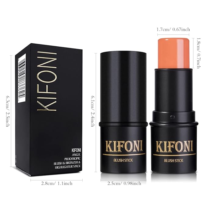 2 Pcs Cream Blush Stick Makeup Kit, Natural Shimmer & Matte Stick Blush Wand for Cheeks, Lightweight Blendable Silky Cream Blush Makeup -Matte Blush (#02 Soft Pink #03 Coral Orange)-Velvo Beauty