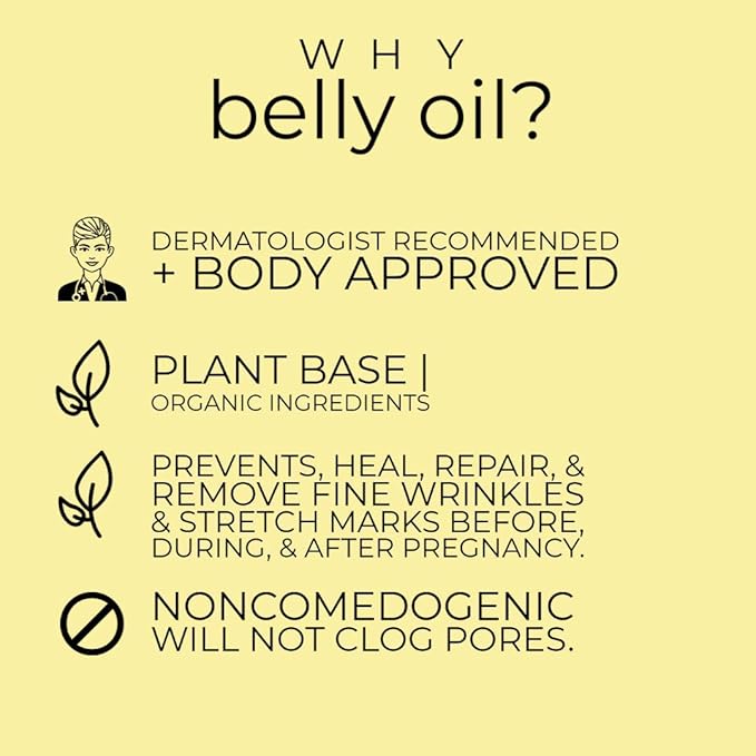 Mum. Motherhood Essentials® Premium Organic Belly Oil (3.42oz), Maternity Stretch Mark Oil,Prevent,Heal Remove Stretch Marks & Scars, Safe For Pregnancy-Velvo Beauty