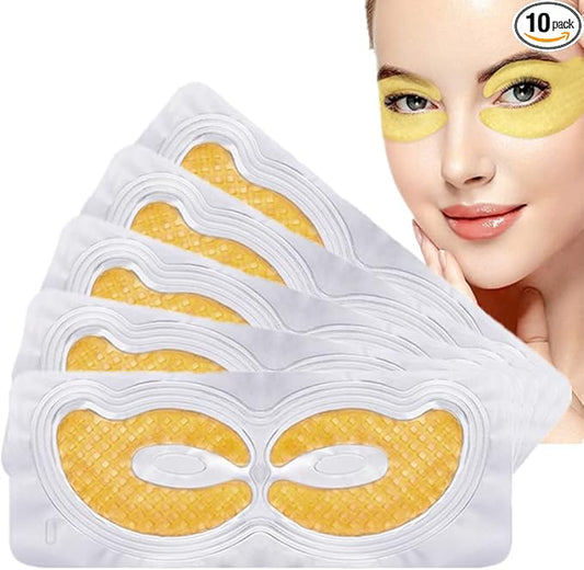 Gold Hydrogel Eye Mask Collagen Crystal Eye Mask Patches Anti-Aging Under Eye Pads - Reduce Wrinkles,Puffy Eyes,Dark Circles,Eye Bags - Moisturizer Eye Contour Mask, Improve Skin Elasticity | 5 Pairs-Velvo Beauty