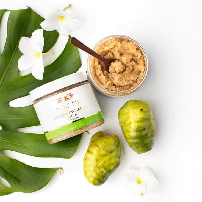 Pure Fiji Spa Gifts for Women and Man - Body Gift Box Include: Sugar Scrub, Bath and Body Oil, Body Butter and Body Lotion, Scent Noni-Velvo Beauty