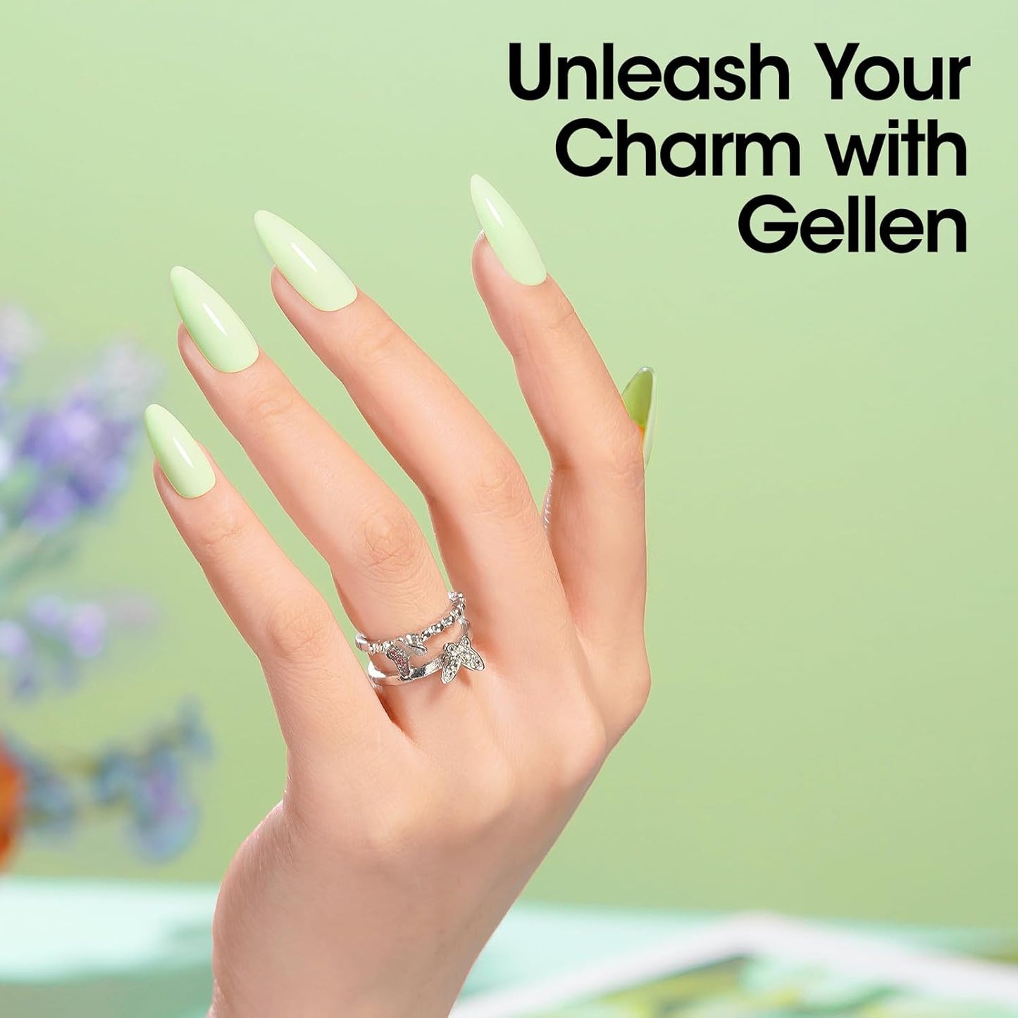 Gellen Green Gel Nail Polish, Mint Green Gel Polish Pastel Green Nail Polish Gel Light Green Soak Off U V LED Nail Lamp Gel Polish Home Salon Nail Art DIY Manicure Gift for Women Gilrs, 0.61 Fl Oz-Velvo Beauty