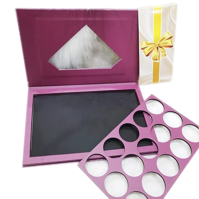Large-Sized Empty Magnetic Makeup Palette with Diamond-Shaped Transparent Window-Velvo Beauty