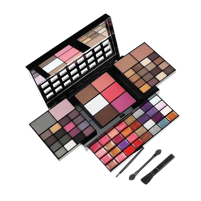 All-in-One Makeup Gift Set Carry All Makeup Kit for Women Full Kit With Makeup Bag Lipgloss Lipstick Concealer Blush Foundation Face Powder Eyeshadow Palette Cosmetic Palette #2-Velvo Beauty