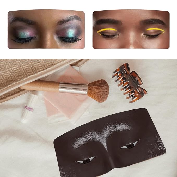 Makeup Mannequin Face, 3D Silicone Makeup Practice Face/Makeup Mannequin Face, Come with Makeup Brush, Makeup Removal, Cleanser&a Velour Bag, for Professional Makeup Artists/Beginners-Velvo Beauty