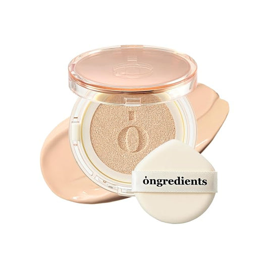 Skin Barrier Glow Cover Cushion, All-day Coverage, Glow Finish, Lightweight, Skincare-Like Texture, Non-cakey Makeup, Korean Cushion Foundation (#21C Pure, 0.15 oz)-Velvo Beauty