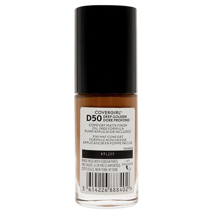 COVERGIRL Trublend Matte Made Liquid Foundation, D50 Deep Golden, 1.01 Fl Oz, 2 Count-Velvo Beauty