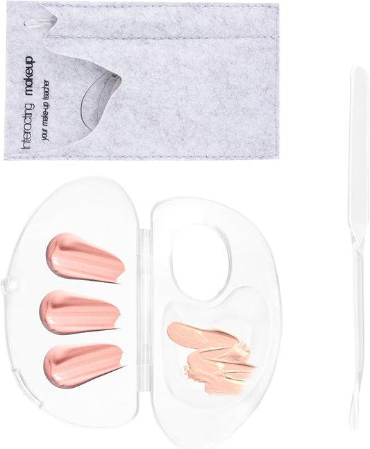 Framendino, 2 Set 3 in 1 Handheld Makeup Mixing Palette, Acrylic Transparent Mixing Foundation Tray with Foundation Spatula for Makeup Artist and Beginner-Velvo Beauty