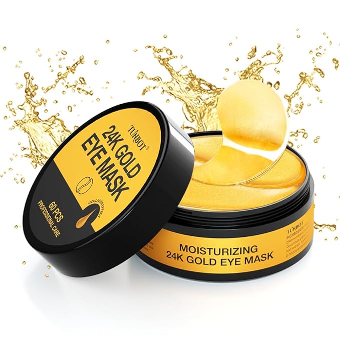 Under Eye Patches-24k Gold Eye Mask Pads - 60 Pieces, Collagen Hyaluronic Acid Eye Mask, Anti-Aging, Reduce Dark Circles, Puffiness and Wrinkles, For Men and Women-Velvo Beauty