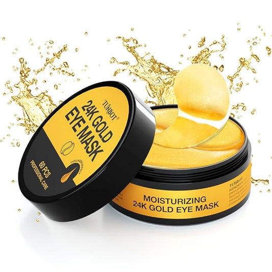 Under Eye Patches-24k Gold Eye Mask Pads - 60 Pieces, Collagen Hyaluronic Acid Eye Mask, Anti-Aging, Reduce Dark Circles, Puffiness and Wrinkles, For Men and Women-Velvo Beauty