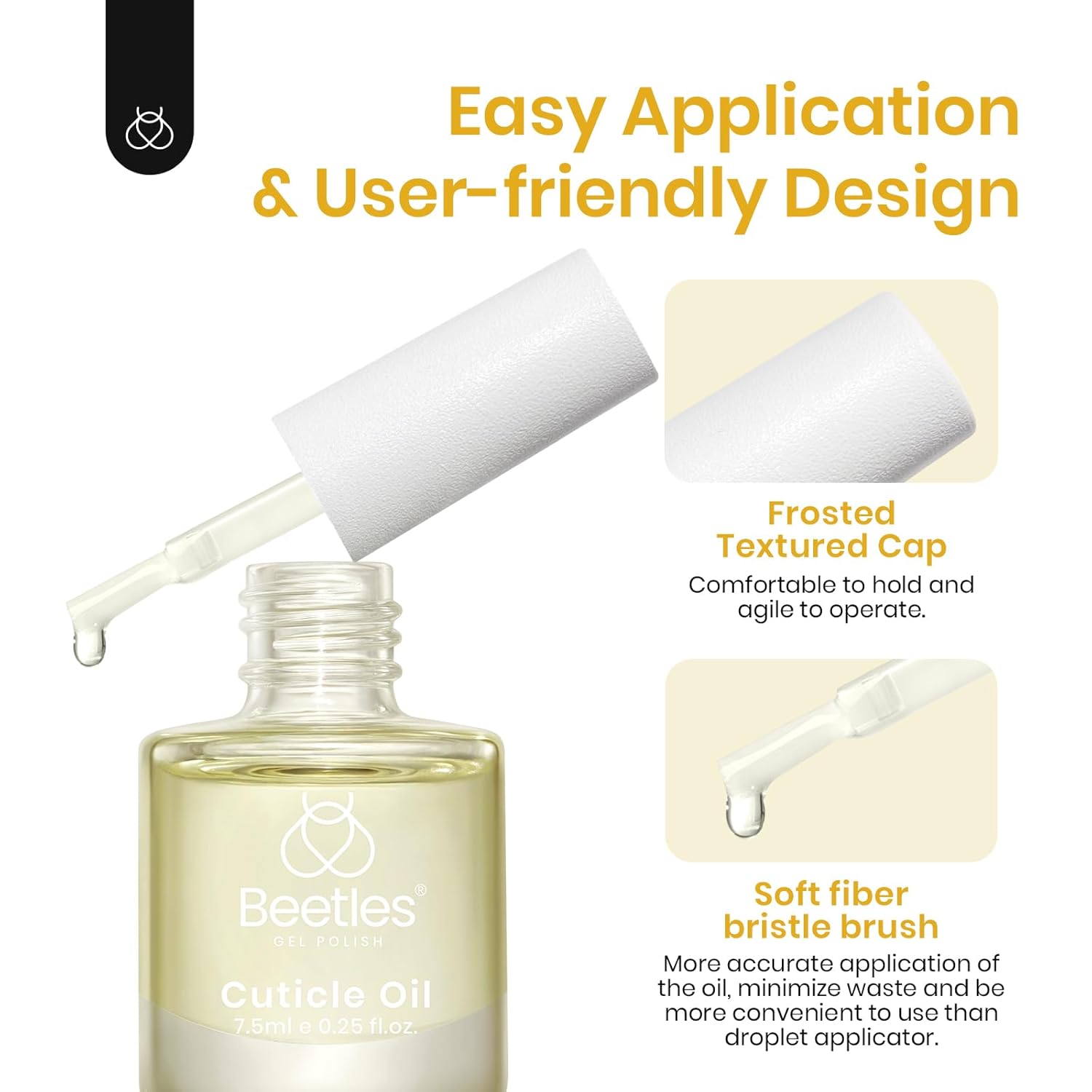 Beetles 7.5ml Cuticle Oil Nail Oil Cuticle Care for Nail, Damaged Cuticles, Stronger Nails Spa and Hand Manicure Essentials for Repaired Thin Nails DIY Home for Women-Velvo Beauty