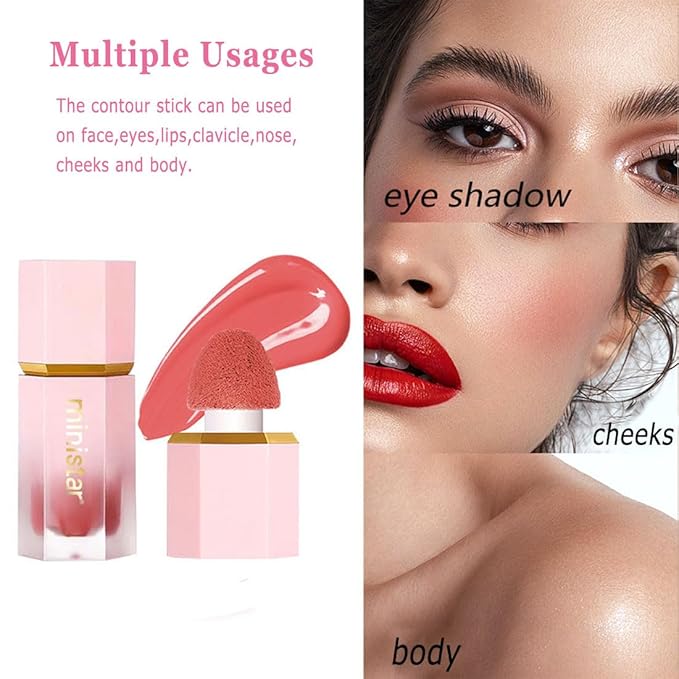 Liquid Blush Makeup, Cream Blush for Cheeks, Waterproof Long Lasting Blush Face Makeup Multi-Use Blush Beauty Wand for Cheeks & Lip Tint Natural Cream Blusher Makeup for All Skin Tones(#04 Soft Pink)-Velvo Beauty