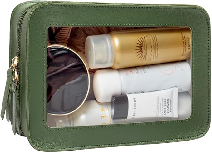 Clear Makeup Bag Small, TSA Approved Portable Toiletry Bag with Zipper Cosmetic Travel Bag Makeup Organizer Case Mini Makeup Pouch for Purse Car Organizer Bag for Women Men-Velvo Beauty