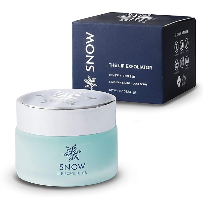 SNOW Lip Exfoliating Sugar Scrub - Lip Scrub Exfoliator for Plump & Soft Lips - Lip Care Product with Jojoba Oil - Moisturize Dry Lips - Lip Care Kit Essential - Lavender & Mint-Velvo Beauty