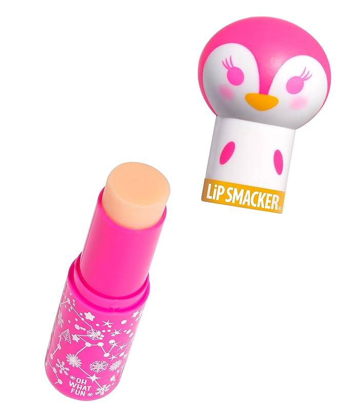 Lip Smacker Lippy Pals Penguin Holiday, Flavored Moisturizing & Smoothing Soft Shine Lip Balm, Hydrating & Protecting Fun Tasty Flavors, Cruelty-Free & Vegan - Gingerbread-Velvo Beauty