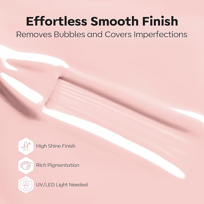 modelones Builder Nail Gel, 8-in-One Barely Pink Builder, Sheer Pink Rubber Base Gel Polish, LED Lamp Cured Color Base Hardener Strengthener Apex Building Extension for Girls DIY Salon Home-Velvo Beauty