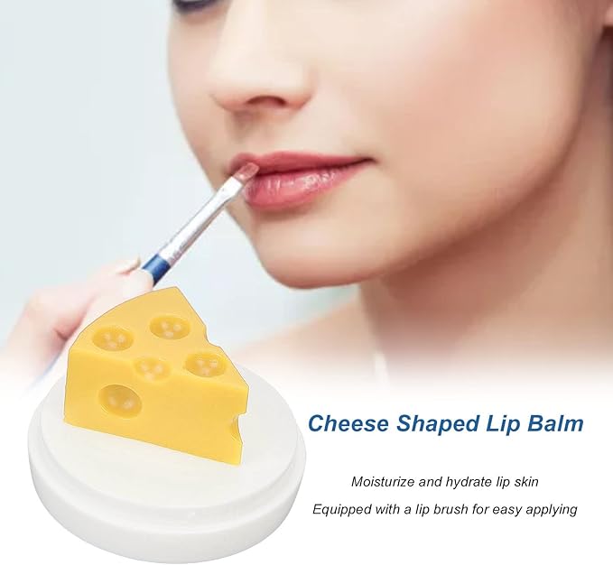 Cheese Shaped Lip Balm, Moisturizing Nourishing Repair Lip Balm, Hydrating Lip Balm for Chapped Cracked Lips 0.3oz(02)-Velvo Beauty