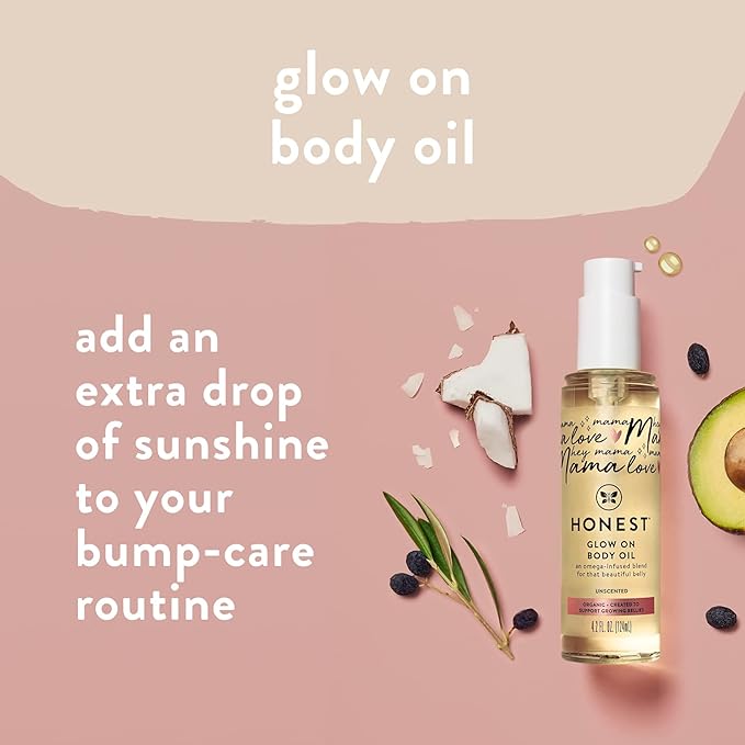 The Honest Company Honest Mama Body + Belly Bump Love Bundle | Moisturizing, Plant-Based Oil + Stretch Mark Butter Cream-Velvo Beauty
