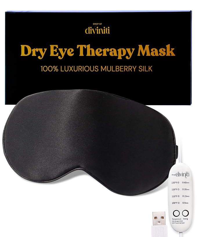 Heated Eye Mask for Dry Eye Relief - Stye Eye Treatment, Warming Eye Mask for Dry Eyes Mask Warm Compress for Eyes, Sinus Mask Heated Eye Patch - Dry Eye Mask with Moist Heat Electric Warming - Black-Velvo Beauty