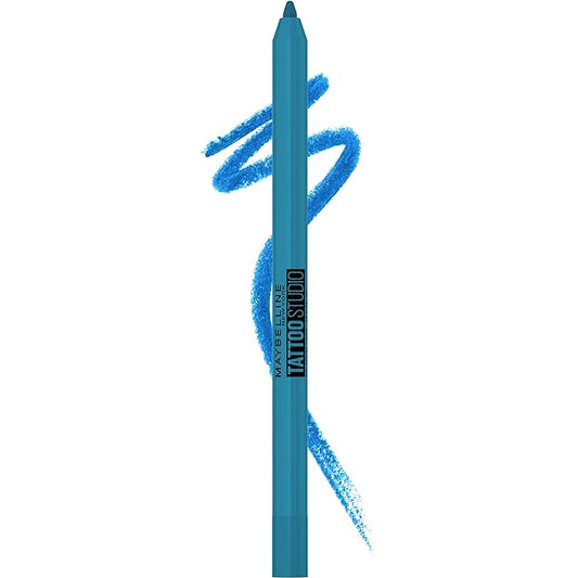 Maybelline New York Tattoo Studio Long-Lasting Sharpenable Eyeliner Pencil, Glide on Smooth Gel Pigments with 36 Hour Wear, Waterproof Arctic Skies 0.04 oz-Velvo Beauty