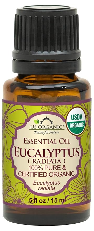 US Organic 100% Pure Eucalyptus Essential Oil (Radiata) - USDA Certified Organic, Steam Distilled - W/Euro droppers (More Size Variations Available) (15 ml / .5 fl oz)-Velvo Beauty