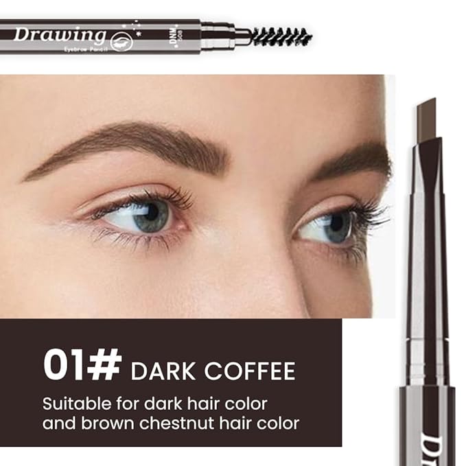 evpct Eyebrow Stencils Kit for Women Shaping, Eyebrow Shaper Makeup Kit, Eye Brow Stencil Shaper Tinting kits for Women, with Eyeliner, Eyebrows Pencil, Pomade, Brush and 10 Stencils, Kit04 DARK BROWN-Velvo Beauty