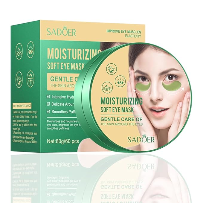 Under Eye Patches, 60PCS Green Tea Eye Patches for Puffy Eyes & Dark Circles Treatments, Reduce Under Eye Bags and Smooth Wrinkles, Collagen Under Eye Pads Mask for Moisturizing (Green)-Velvo Beauty