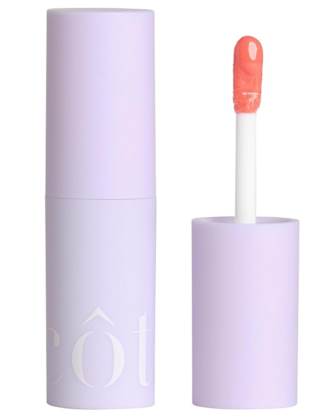 Côte Beauty The Necessity Peptide Lip Shine in Branson - Plumping Coral Lip Gloss with Hyaluronic Acid, Shea Butter & Jojoba Oil - Non-Sticky, Long-Lasting Hydrating Formula-Velvo Beauty