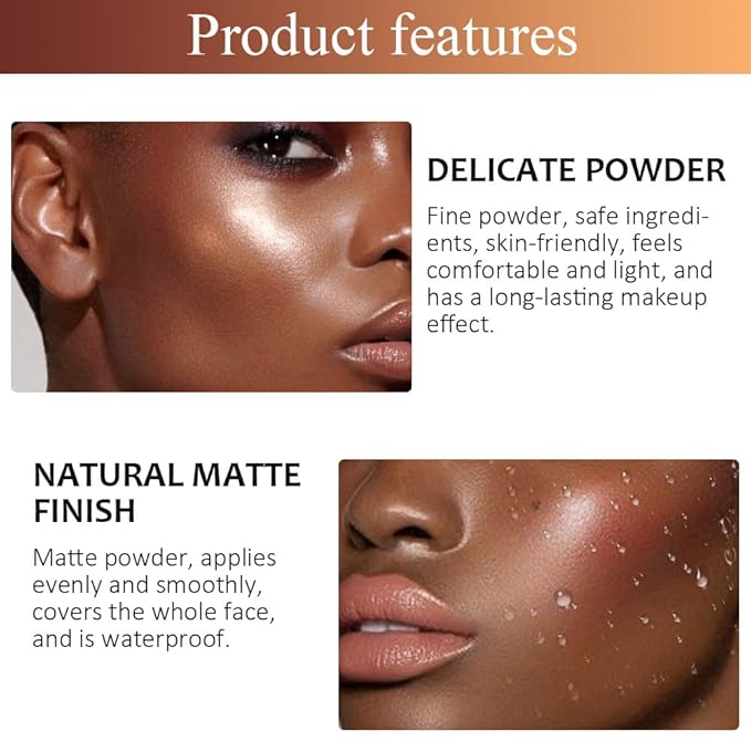 Pressed Matte Face Powder Makeup & Setting Powder for Poreless Wrinkle Blurring Contour Concealer Finishing,Lightweight,High Coverage,Shine Control, N.W 10g (06)-Velvo Beauty