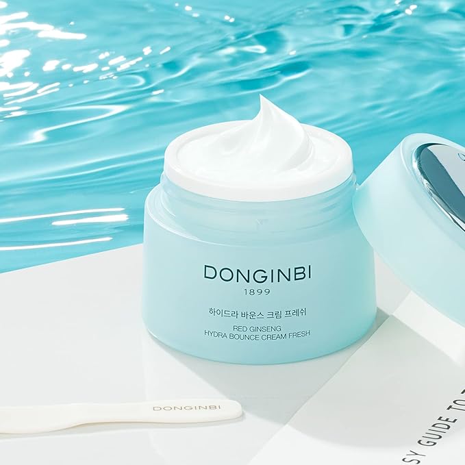 Donginbi Korean Face Moisturizer Red Ginseng Hydra Bounce Cream Fresh, Korean Red Ginseng Skin Moisturizing Face Cream for Dry and Oil Skin Moisturizing Cream- 0.84Oz-Velvo Beauty