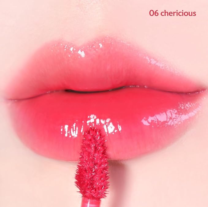 MILKTOUCH Jelly Fit Lip Tint (06 Chericious) with Cooling Plumping Effect and Water-Based Non-Sticky Texture | Long Lasting Korean Beauty Lipstain Tinted Gloss Oil Brown K Makeup-Velvo Beauty
