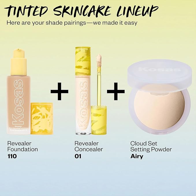 Kosas Revealer Skin-Improving Foundation with SPF 25 Protection -Hydrate, Brighten, Soothe, Plump, Protect Skin - Smoothing Texture, Natural Finish and Clean Formula - Very Light Neutral 110-Velvo Beauty