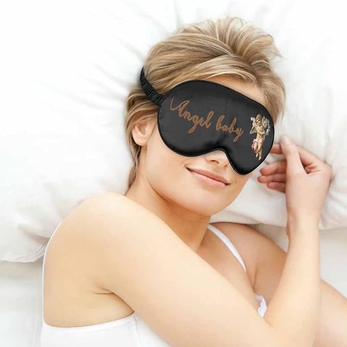 Personalized Eye Masks for Sleeping Add Photo Text Logo Name for Wedding Favor Satin Bachelorette Bridesmaid Gift Black-Velvo Beauty