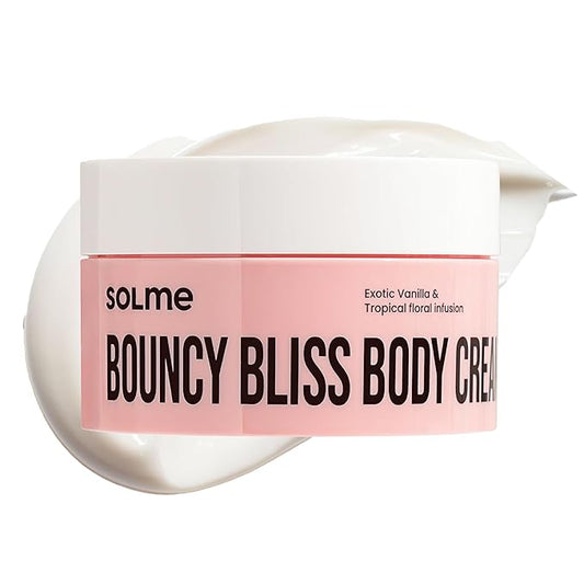 SOLME Brazilian Bum Bum Body Lotion Bouncy Bliss | Skin Tightening Body Butter with Coconut & Jojoba Oil, Collagen & Avocado Extract | Glowing Skin | Peach Vanilla Scent | K-Beauty, 6.76 fl. oz.-Velvo Beauty