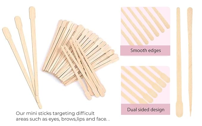 Mibly 1000 Pcs Wooden Wax Sticks - Eyebrow, Lip, Nose Small Waxing Applicator Sticks for Hair Removal and Smooth Skin - Spa and Home Usage-Velvo Beauty