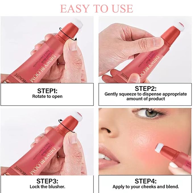 Cream Blush Wand, Milk Liquid Blush Contour Wand with Cushion Applicator, Smooth Natural Blush Makeup Stick for Cheek Lip Eye, Lightweight, Easily Blendable,101 Ravishing,Nude Pink-Velvo Beauty