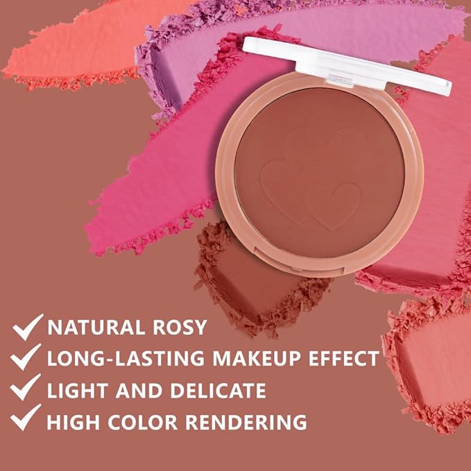 Single Matte Cheeks Face Cream powder Blush Makeup Palette, Bronze Brown Singles Blushes for Older Women, Monochrome Highly Pigmented Daily Evening Girls Blush Gift, Rubor en Polvo, 06-Velvo Beauty