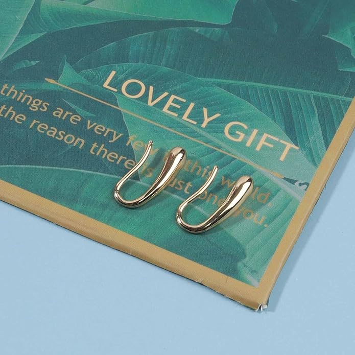 Vintage Water Drop Earrings Gold Teardrop Earrings Tiny Droplet Earrings Minimalist Everyday Earrings Jewelry for Women and Girls-Velvo Beauty