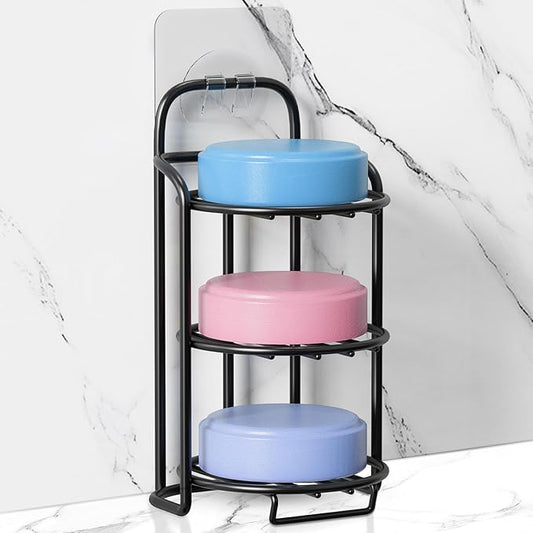 3-Tier Shower Soap Shampoo Bar Holder, Self Adhesive & Freestanding Draining Bathroom Soap Dish Caddy for Bathroom Wall Accesories Decor-Velvo Beauty