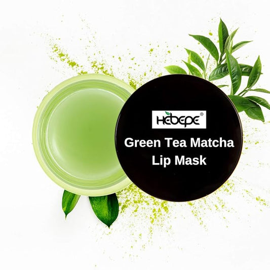 Green Tea Matcha Lip Sleeping Mask Overnight with Applicator, Dry Lips Treatment with Coconut Oil, Vitamin E, Fig Extract, Orchid, and Shea Butter, Moisturizer for Dry, Chapped, Cracked Lips-Velvo Beauty