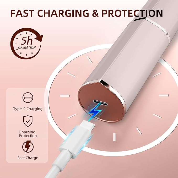 Facial Hair Removal for Women, Portable Lady Shaver, Rechargeable Painless Hair Remover for Face, Upper Lips, Chin, Peach Fuzz-Velvo Beauty