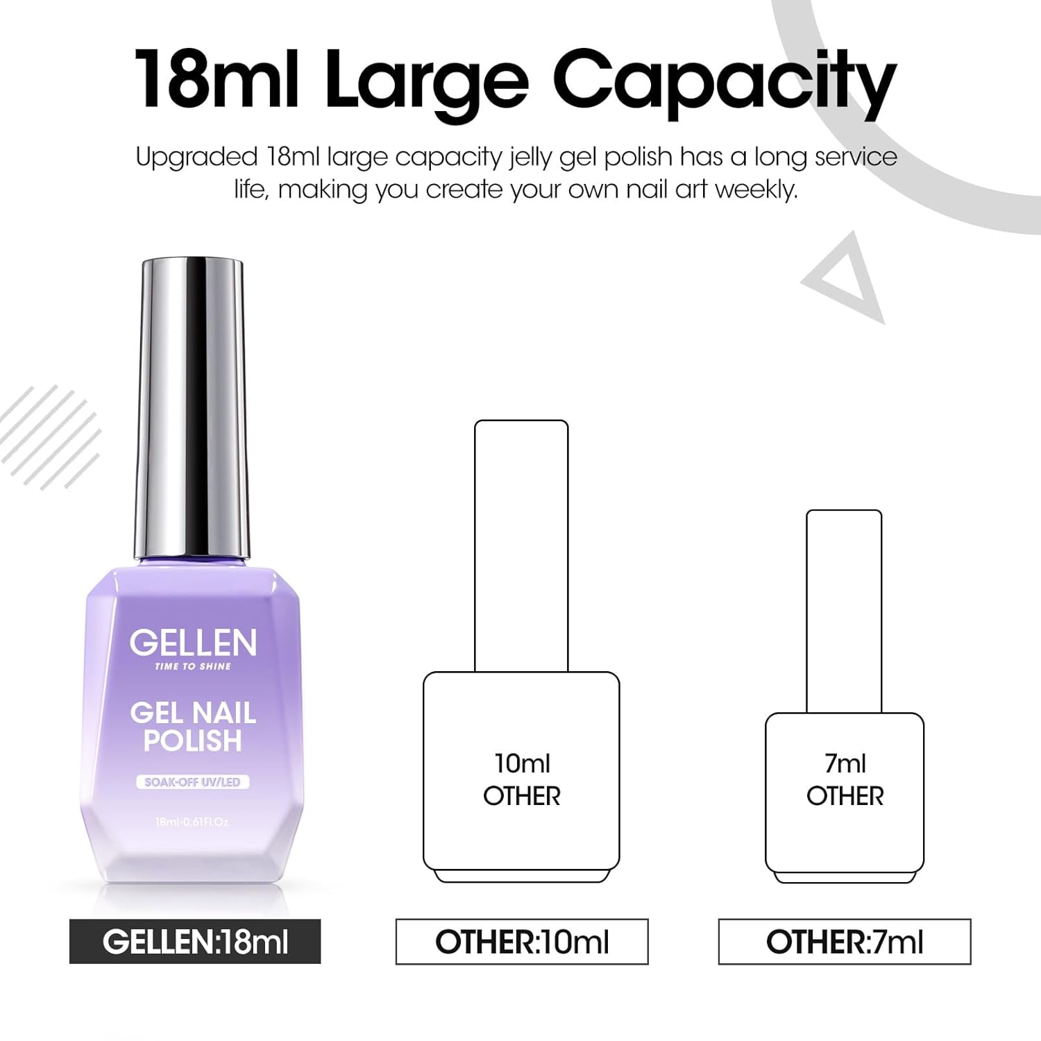 Gellen Black Gel Nail Polish 18ML 1Pc Sheer Classic Black Gel Polish Soak off UV Light Translucent Nail Polish Salon DIY Nail Art Manicure at Home Christmas Gifts, 0.61 Fl Oz-Velvo Beauty
