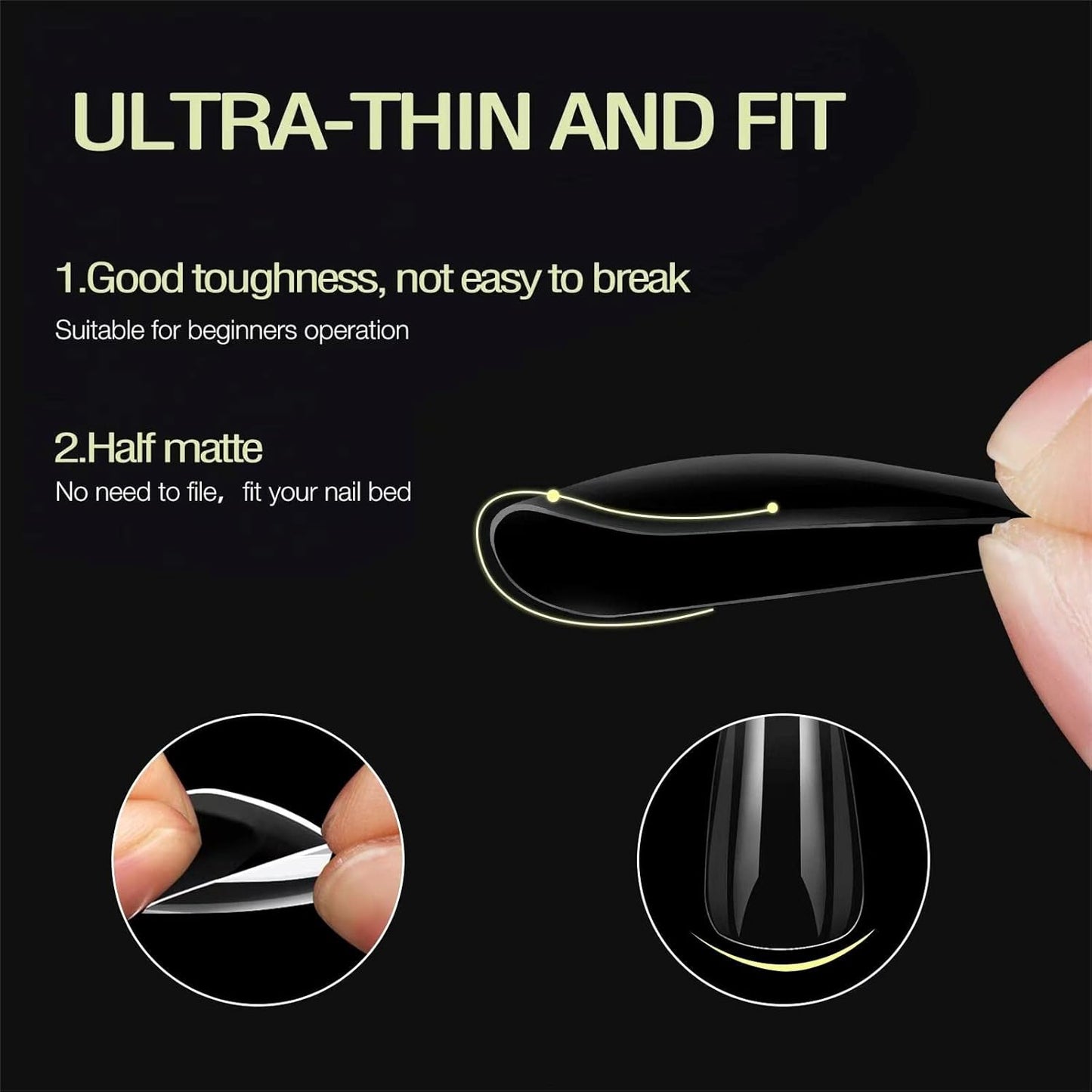 Stiletto Nail Tips,1000 PCS Artificial Full Cover Fake Nails Soft Gel Tips 10 Sizes with Box for Home DIY Nail Salon (Clear and Natural 5)-Velvo Beauty