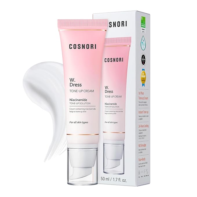 COSNORI W. Dress Tone-up Cream -Quick Skin Tone Balancer – Evens Out Complexion - No Makeup Natural Look - Long-Lasting Hydrating & Sebum Control Face and Body – Vegan, No Animal Tested – 1.7 fl. oz.-Velvo Beauty