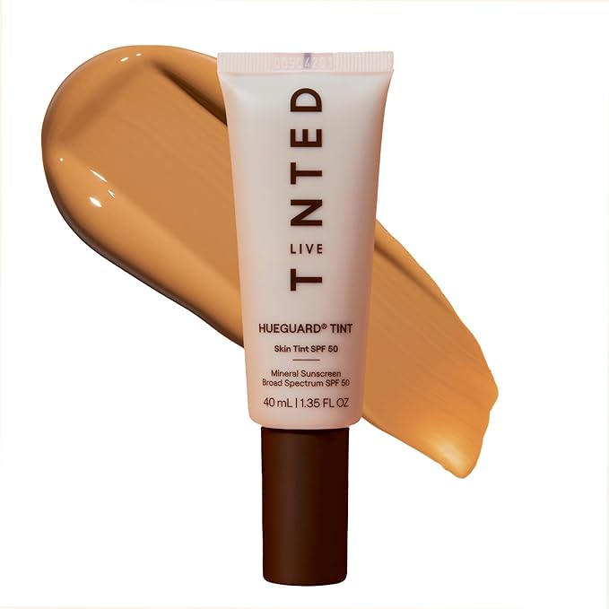 Live Tinted Hueguard Skin Tint SPF 50 - Tinted Mineral Sunscreen with Light-Medium Buildable Coverage With a Hydrating and Radiant Finish - Water and Sweat Resistant, 1.35 fl oz - Shade 07-Velvo Beauty