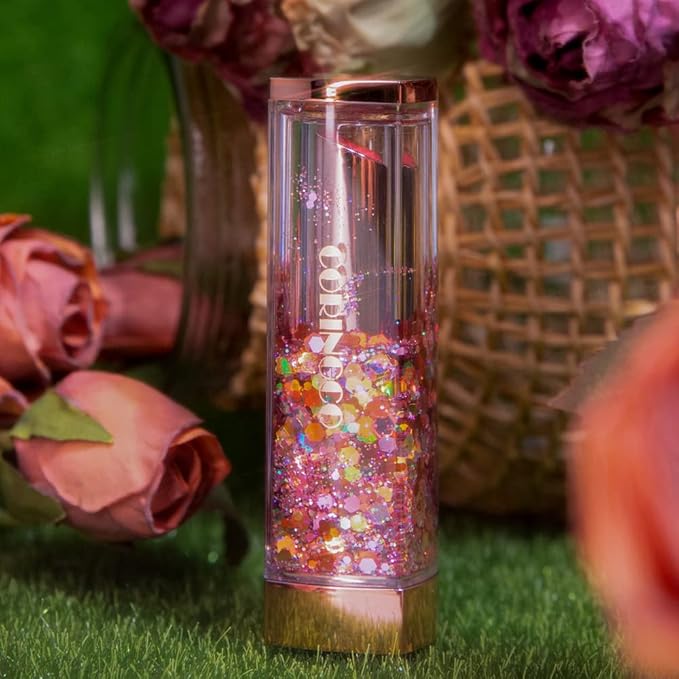 Sparkle Cute Changes Color Lip Balm｜ Colored Lip Cream Lip Gloss, Glitter Lip Care Lip Pack Birthday Gift Glitter Gift Sequin Shiny Spangle Lipbalm (#05 Rose Red)-Velvo Beauty