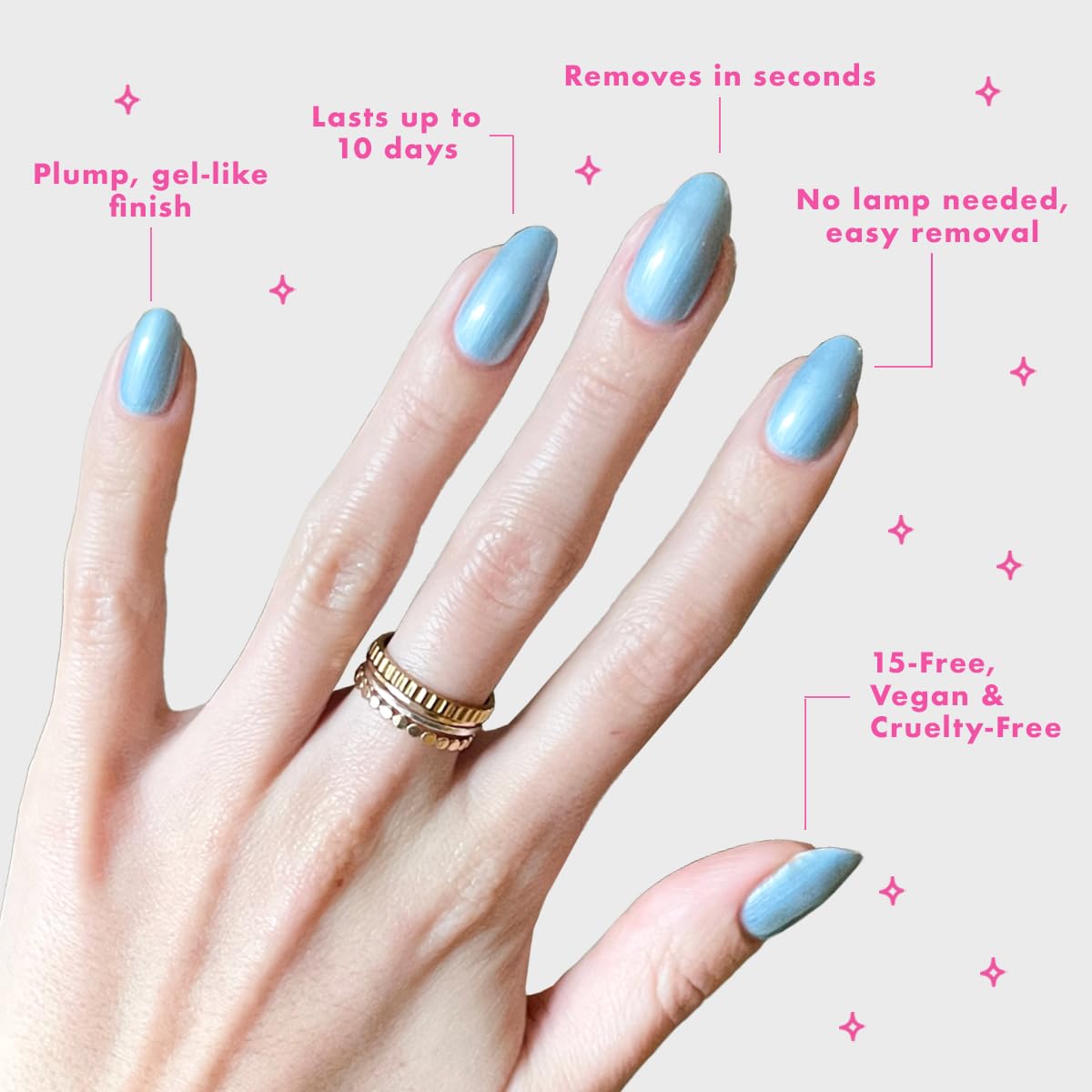 Olive & June Long Lasting Nail Polish | Gel-Like Finish No Lamp Needed | Lasts up to 10 days | Salon-Quality at Home | 15-Free Vegan Cruelty-Free Chip-Resistant Shine |Same Day Next Year Shimmery Blue-Velvo Beauty