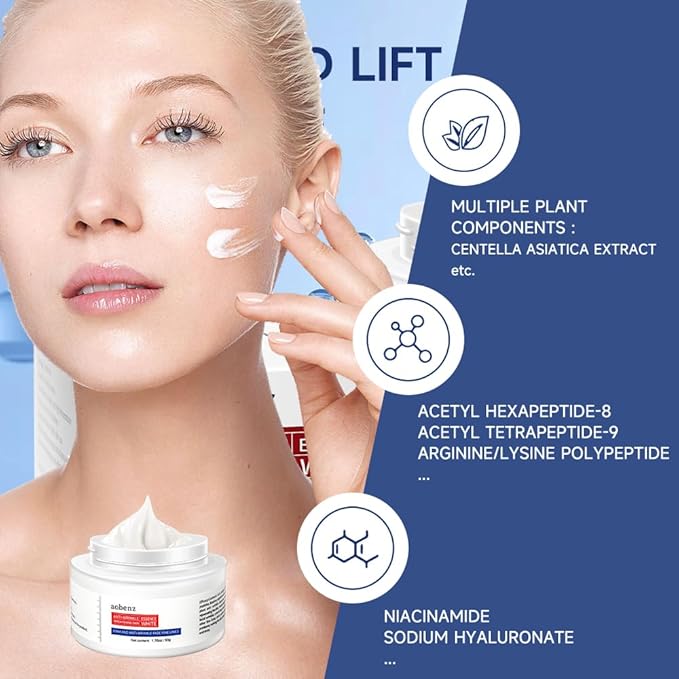 SINPIN aobenz Anti Aging Moisturizer Face Cream for Women & Men - Night Cream for Face & Neck | All Skin Types | Niacinamide + Hyaluronic Acid | Firming, Tightening, Anti Wrinkle, 1.76FL (2PCS)-Velvo Beauty