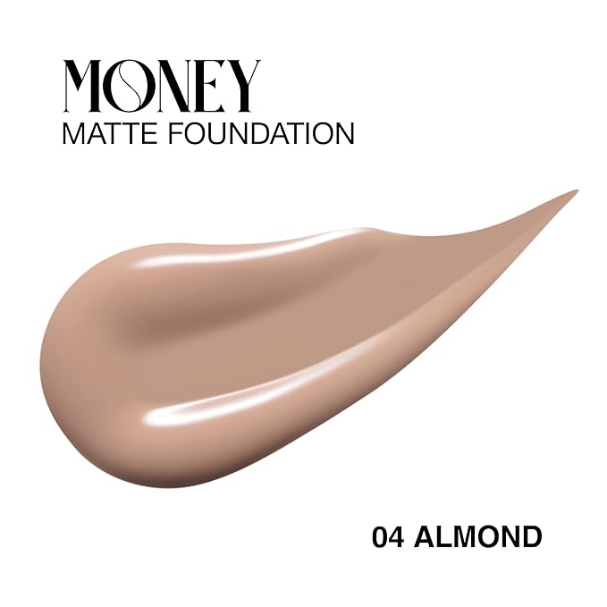 Matte Foundation Money - Long-Lasting Makeup Foundation with Flawless & Buildable Coverage - Liquid Foundation for All Skin Types (Almond)-Velvo Beauty